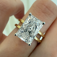 3.50 CT Elegant Radiant Cut Moissanite Diamond Ring With Classic Four Prong Setting