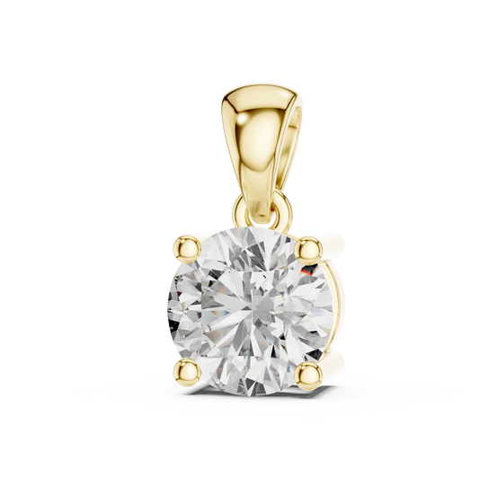 1.00 TCW Classic Round Solitaire Moissanite Diamond Pendant Minimal Elegance