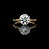 2.00 TCW Timeless Solitaire Round-Cut Six Prong Moissanite Diamond Ring