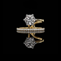 2.00 CT Luxury Brilliant Center Stone and Side Stones Round Cut Lab Diamond Ring Engagement Jewelry For Her