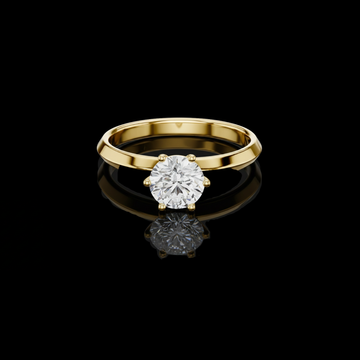 1.00 TCW Solitaire Ring with a Brilliant Round Cut Moissanite Diamond in a Six Prong Classic Setting
