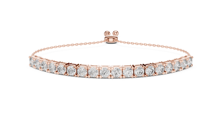 5.94 TCW Round Brilliant Moissanite Adjustable Slider Tennis Bracelet - view 2