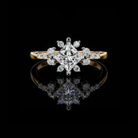 1.50 CT Radiant Princess Cut Halo Ring with Floral Moissanite Diamond Accents Vintage Inspired Engagement Ring by Ivevar Luxury