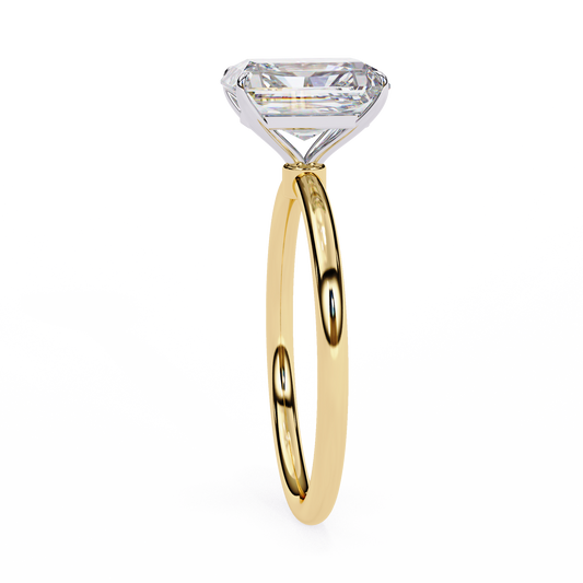 Emerald Cut Lab Diamond Four Prong Solitaire Engagement Ring - view 2