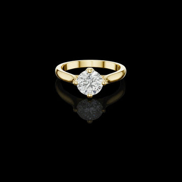 Classic Round Lab Diamond Solitaire Wedding Ring