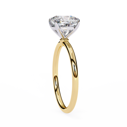 Cushion Lab Diamond Solitaire Ring with Four Prong Setting - view 3