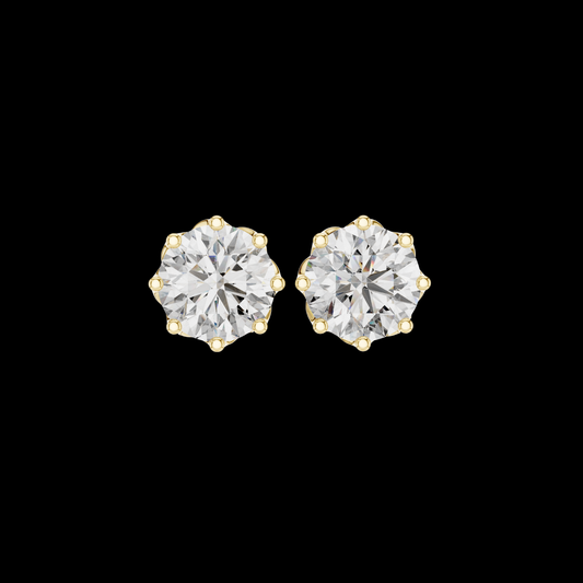 4.00 TCW Eternal Spark Classic Solitaire Stud Earrings with Round Moissanite Diamond