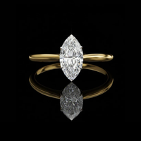 2.50 TCW Marquise Cut Moissanite Diamond Solitaire Ring Elegant Minimalist Engagement Piece by Ivevar Luxury