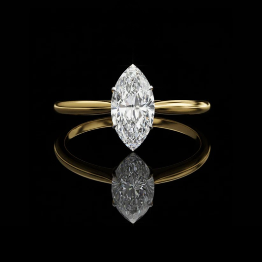 2.50 TCW Marquise Cut Moissanite Diamond Solitaire Ring Elegant Minimalist Engagement Piece by Ivevar Luxury