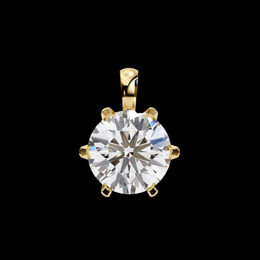 2.20 TCW Brilliant & Glamorous Solitaire Lab Grown Diamond Pendant with a Radiant Round Cut Gemstone