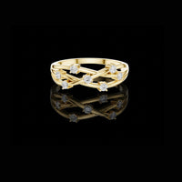 0.50 TCW Classy Moissanite Round Cut Diamond Crossline Ring For Traditional Look