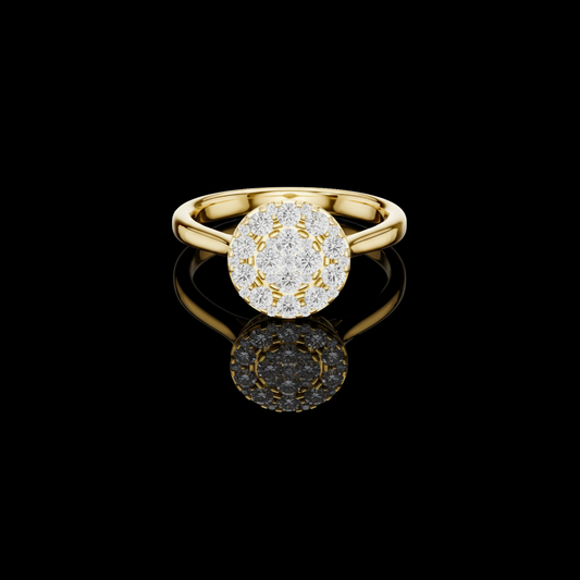 0.45 TCW Round Moissanite Diamond Cluster Ring Featuring Micro Pavé Brilliance and a Sleek Band