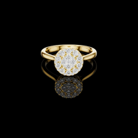 1.00 TCW Round Lab Grown Diamond Cluster Ring Featuring Micro Pavé Brilliance and a Sleek Band
