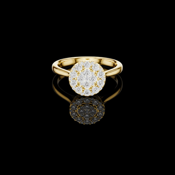 1.00 TCW Round Lab Grown Diamond Cluster Ring Featuring Micro Pavé Brilliance and a Sleek Band