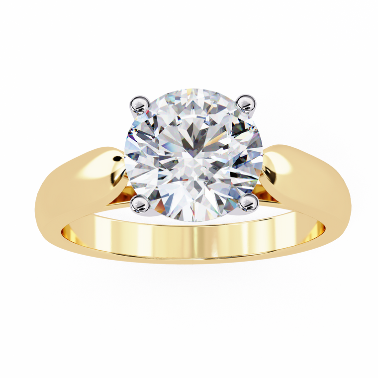 Round Solitaire Moissanite Engagement Ring With Four Prong - view 2
