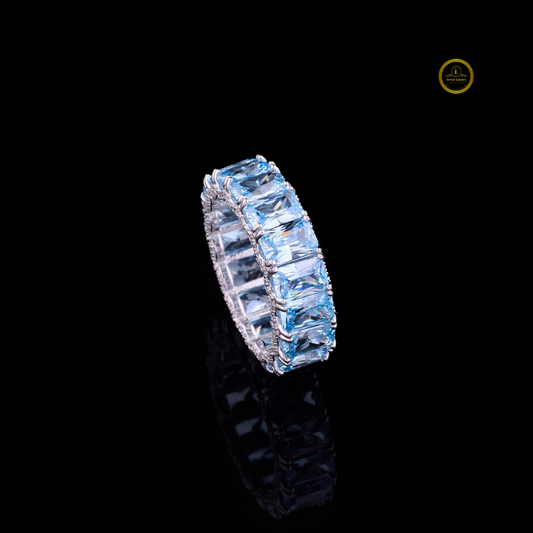 Full Sparkle Moissanite Radiant Cut Eternity Statement Band - view 3