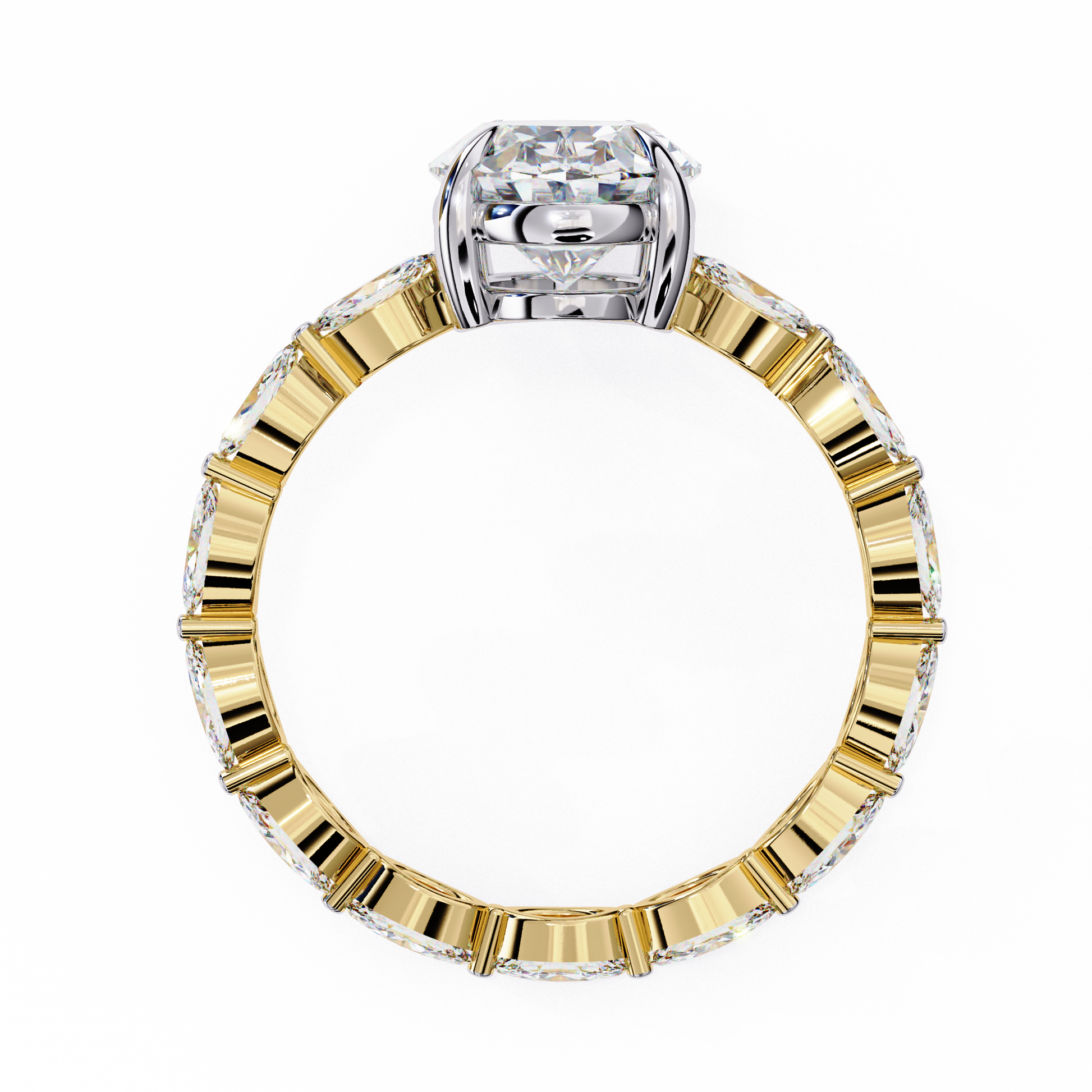 Gold and silver ring with a diamond 