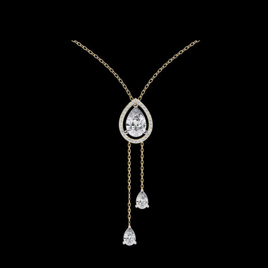 1.70 CT Celestial Grace Pear Cut Moissanite Diamond Necklace Elegant Drop Design by Ivevar Luxury