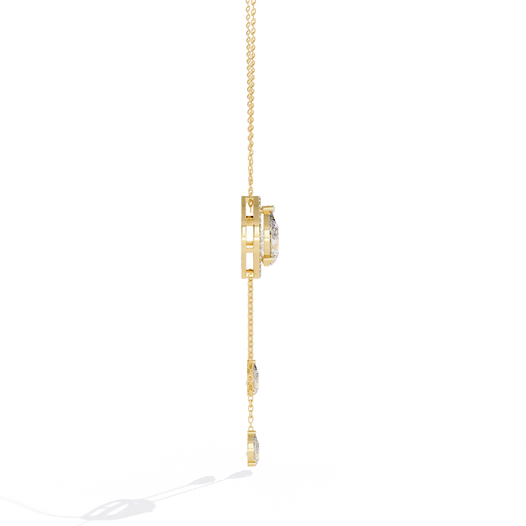 Teardrop Halo Lariat Pendant Necklace - view 2
