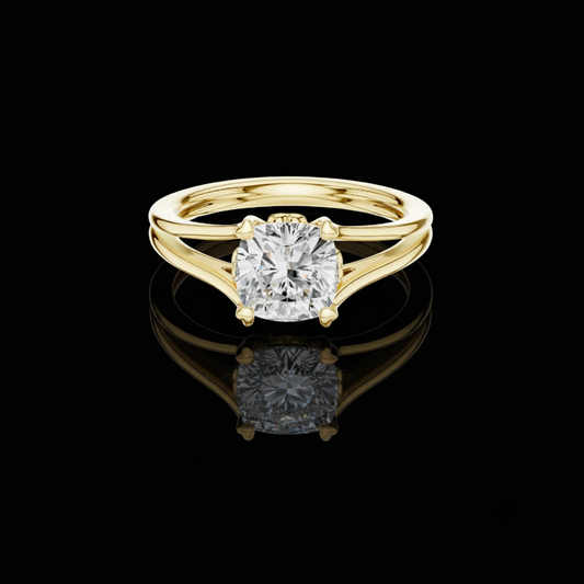 1.24 TCW Delicate Vintage Inspired Cushion Cut Moissanite Diamond Elegant Solitaire Engagement Ring