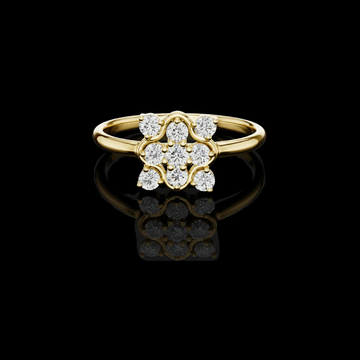 0.42 TCW Featuring a Sparkling Floral Round Cut Lab Grown Diamond Cluster Design Ring