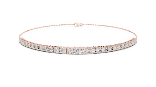 Single Classic Row Round Tennis Bracelet - view 2
