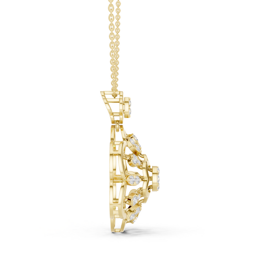 Floral Halo Round Pendant - view 4
