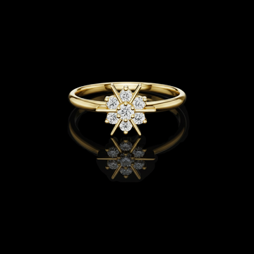 0.30 TCW Star Inspired Moissanite Diamond Ring with Brilliant Clustered Centerpiece