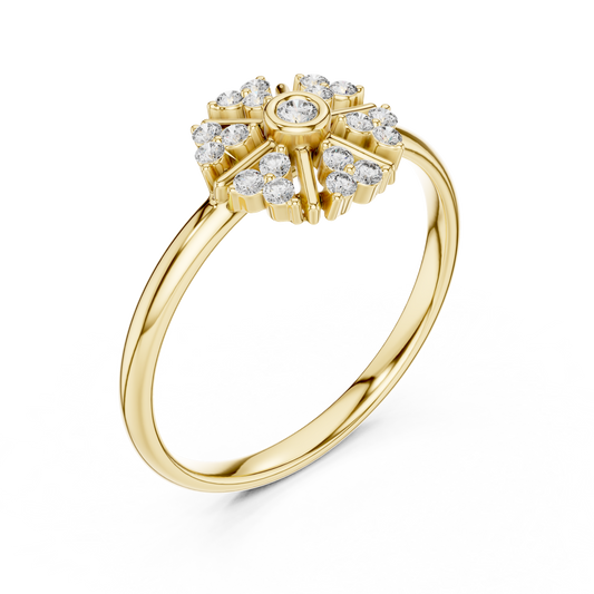 Moissanite Round Nature Inspire Statement Ring - view 2