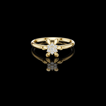 0.30 TCW Sparkling Floral Moissanite Diamond Cluster and Petal Inspired Design