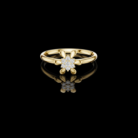 0.06 TCW Sparkling Floral Moissanite Diamond Cluster and Petal Inspired Design