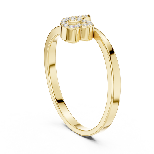 Round Cut Moissanite Heart And Circle Engagement Ring - view 4