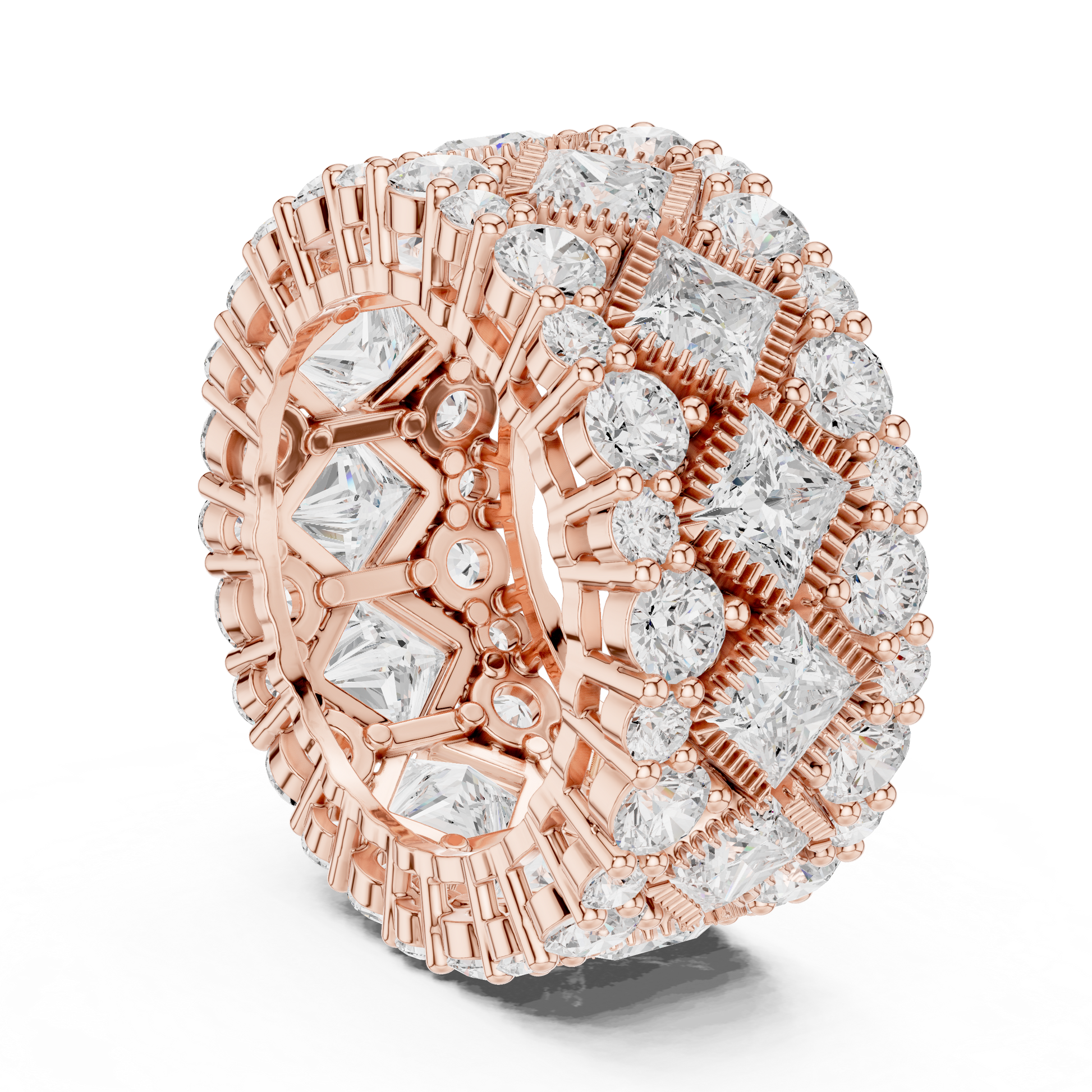 Rose gold ring with diamond accents 
