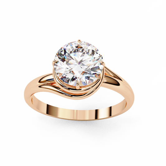 Round Cut Solitaire Promise Ring - view 3