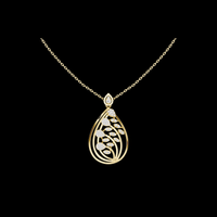 0.60 TCW Luxury Moissanite Diamond Nature Inspired Openwork Teardrop Pendant Openwork Leaf Design Jewelry Gift for Her