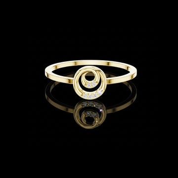 0.20 TCW Elegant Minimalist Swirl Moissanite Diamond Ring for Everyday Luxury Jewelry Design