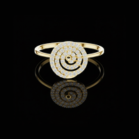 0.30 TCW Radiant Spiral Moissanite Diamond Ring Dazzling Modern Swirl Design with Micro Pave Sparkle