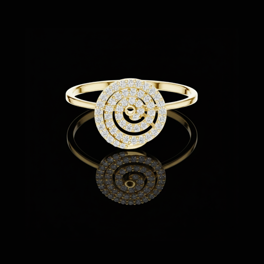 0.30 TCW Radiant Spiral Moissanite Diamond Ring Dazzling Modern Swirl Design with Micro Pave Sparkle