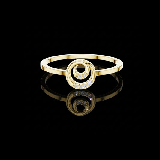 0.20 TCW Elegant Minimalist Swirl Lab Diamond Ring for Everyday Luxury Jewelry Design