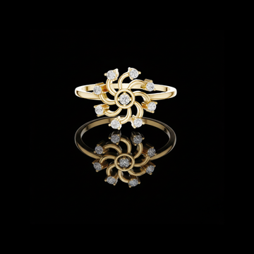 0.20 CT Sunburst Lab Grown Diamond Spiral Ring Celestial Sunflower Jewelry for Women Dainty Luxury Gift