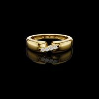 0.072 TCW Contemporary Open Front Round Cut Lab Grown Diamond Cuff Ring