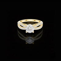 2.00 CT Elegant Round Cut Lab Grown Diamond Split Shank Pave Sparkling Engagement Ring Fine Jewelry