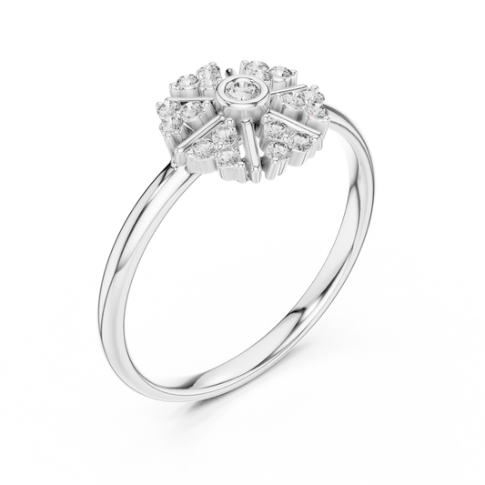 Moissanite Round Nature Inspire Statement Ring - view 4