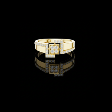 1.00 TCW Luxury Round Moissanite Diamond Square Cluster Modern Geometric Pave Design Statement Ring