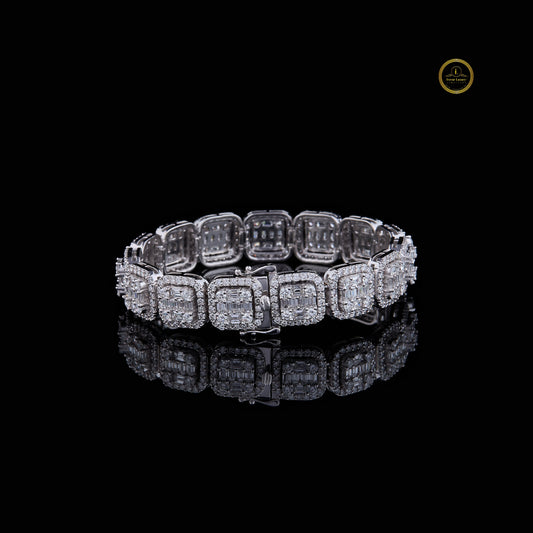 Round Cut Moissanite Cushion Link Tennis Bracelet - view 2