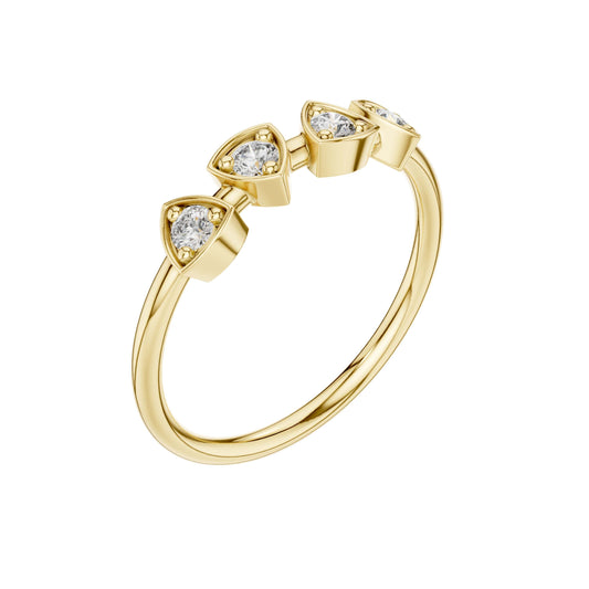 Trillion Cut Bezel Lab Diamond Band - view 4
