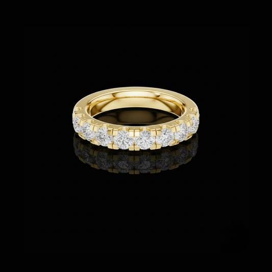 1.48 TCW Latest Round Brilliant Moissanite Diamond Eternity Band Anniversary Ring For Her