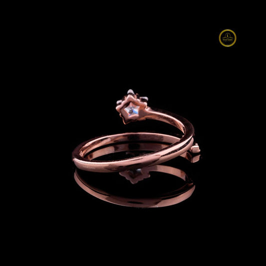 Floral Bypass Pave Solitaire Moissanite Engagement Ring - view 3