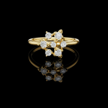 0.35 TCW Radiant Star Shaped Bloom Ring in Lustrous Moissanite Diamonds