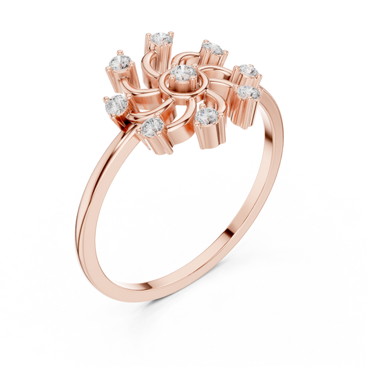 Floral Spiral Lab Diamond Statement Ring - view 3